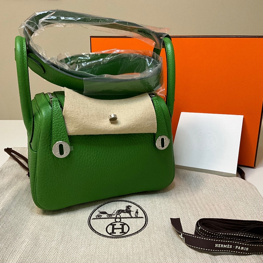 Hermes Mini Lindy Vert Yucca 20 PHW Green